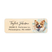 Pembroke Welsh Corgi-hond retouradreslabel Etiket (Voorkant)