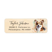 Pembroke Welsh Corgi-hond retouradreslabel Etiket (Voorkant)