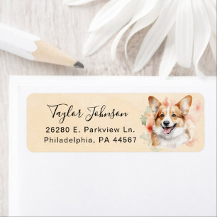 Pembroke Welsh Corgi-hond retouradreslabel Etiket