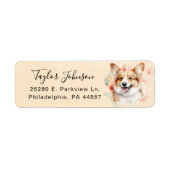 Pembroke Welsh Corgi-hond retouradreslabel Etiket (Voorkant)