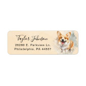 Pembroke Welsh Corgi-hond retouradreslabel Etiket (Voorkant)