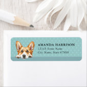 Pembroke Welsh Corgi-hond retouradreslabels Etiket (Insitu)
