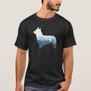 Pembroke Welsh Corgi-hond Silhouet Buiten Natuur T-shirt