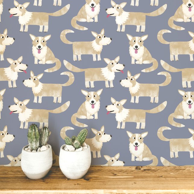 Pembroke Welsh Corgi Hondenpatroon Behang (Creator heeft geüpload)