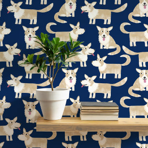 Pembroke Welsh Corgi hondenpatroon Behang