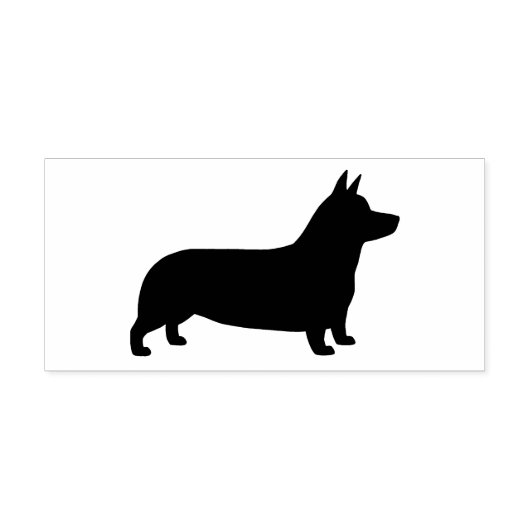 Pembroke Welsh Corgi Hondenras Silhouette Rubberstempel (Afrduk)