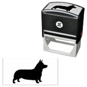 Pembroke Welsh Corgi Hondenras Silhouette Zelfinktende Stempel (In situ)