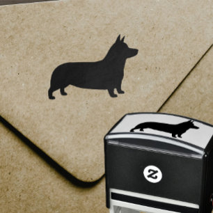Pembroke Welsh Corgi Hondenras Silhouette Zelfinktende Stempel