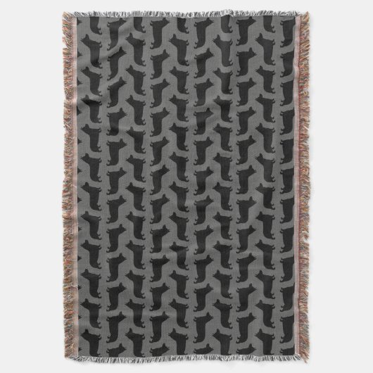 Pembroke Welsh Corgi Hondenras Silhouettes Pattern Deken (Voorkant Verticaal)