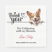 Pembroke Welsh Corgi Huwelijks Dank Je Servet (Voorkant)