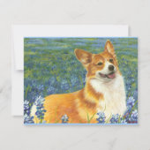 Pembroke Welsh Corgi in Texas Bluebonnets
