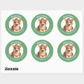 Pembroke Welsh Corgi in Winter Pet Kerst Ronde Sticker (Vel)