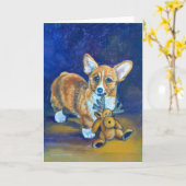 Pembroke Welsh Corgi Kaart (Gele Bloem)