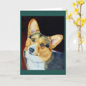 Pembroke Welsh Corgi Kaart (Gele Bloem)