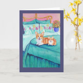 Pembroke Welsh Corgi Kaart (Gele Bloem)