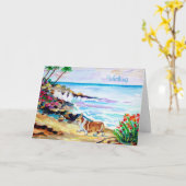 Pembroke Welsh Corgi Kaart (Gele Bloem)