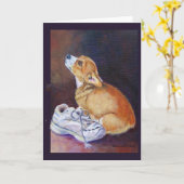 Pembroke Welsh Corgi Kaart (Gele Bloem)