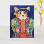 Pembroke Welsh Corgi Kaart (Gele Bloem)