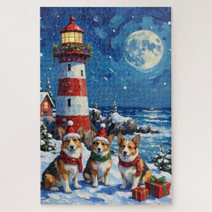 Pembroke Welsh Corgi Kerst Lichtbaken Vakantie Legpuzzel