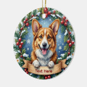 Pembroke Welsh Corgi Kerst Ornament (Links)
