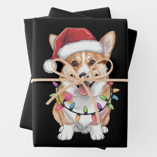 Pembroke Welsh Corgi Kerstboom Lichten Inpakpapier Vel