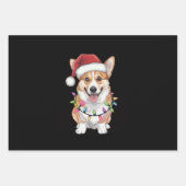Pembroke Welsh Corgi Kerstboom Lichten Inpakpapier Vel (Voorkant)