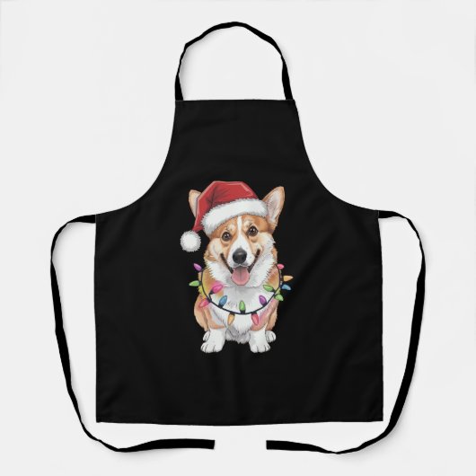 Pembroke Welsh Corgi Kerstboom Lichten Schort (Voorkant)
