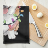 Pembroke Welsh Corgi Kerstboom Lichten Theedoek (Quarter Fold)