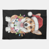 Pembroke Welsh Corgi Kerstboom Lichten Theedoek (Horizontaal)