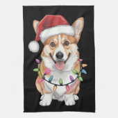 Pembroke Welsh Corgi Kerstboom Lichten Theedoek (Verticaal)