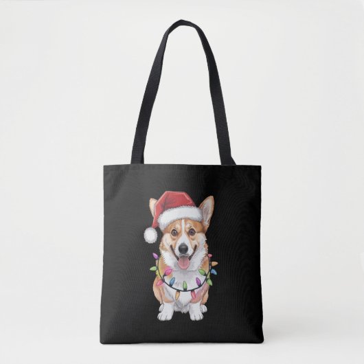 Pembroke Welsh Corgi Kerstboom Lichten Tote Bag (Voorkant)
