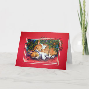 Pembroke Welsh Corgi KerstKaart Feestdagen Kaart