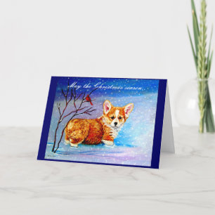 Pembroke Welsh Corgi KerstKaart Feestdagen Kaart
