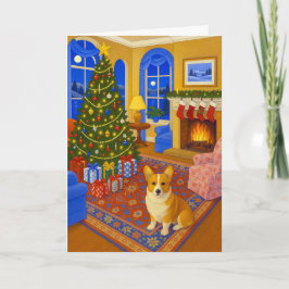 Pembroke Welsh Corgi Kerstkaart Feestdagen Kaart