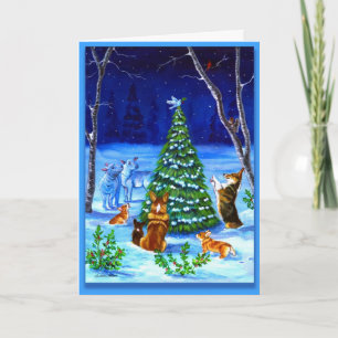 Pembroke Welsh Corgi KerstKaart Feestdagen Kaart