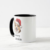 Pembroke Welsh Corgi Kerstman Hoed Kersthond Mok (Voorkant links)