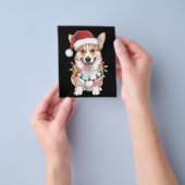 Pembroke Welsh Corgi Kerstman Kerstboom Lichtjes  Flyer (Hand)
