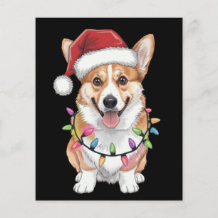 Pembroke Welsh Corgi Kerstman Kerstboom Lichtjes  Flyer