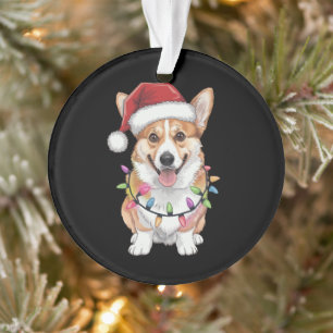 Pembroke Welsh Corgi Kerstman Kerstboom Lichtjes  Ornament