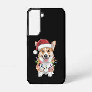 Pembroke Welsh Corgi Kerstman Kerstboom Lichtjes  Samsung Galaxy Hoesje