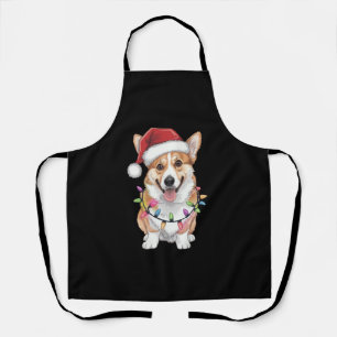 Pembroke Welsh Corgi Kerstman Kerstboom Lichtjes  Schort