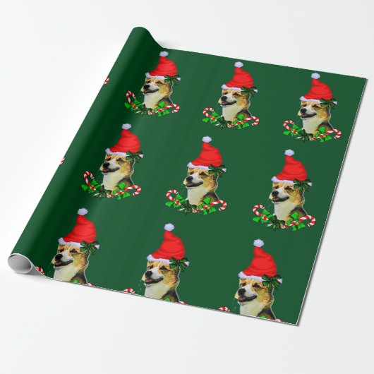 Pembroke Welsh Corgi Kerstmis Cadeaupapier (Uitgerold)