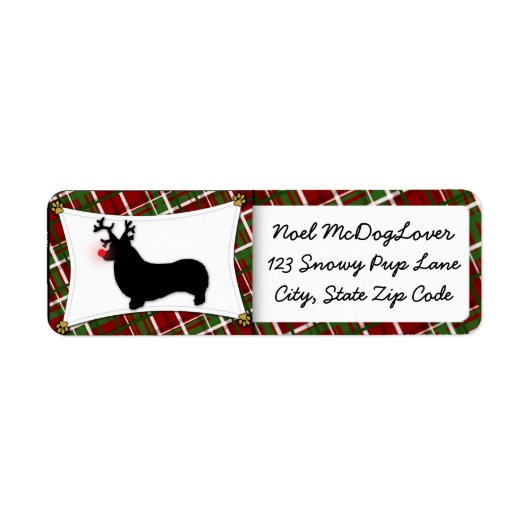 Pembroke Welsh Corgi Kerstmis Etiket (Voorkant)