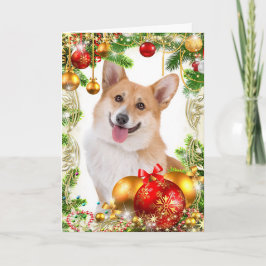 Pembroke Welsh Corgi Kerstmis Feestdagen Kaart