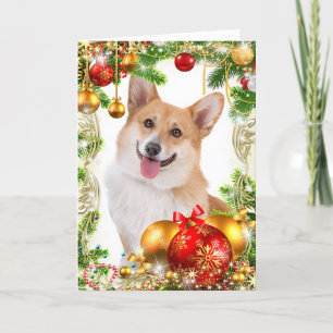 Pembroke Welsh Corgi Kerstmis Feestdagen Kaart
