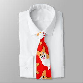 Pembroke Welsh Corgi Kerstmis Necktie Stropdas