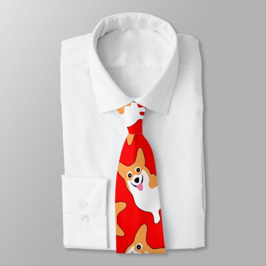 Pembroke Welsh Corgi Kerstmis Necktie Stropdas (Gebonden)