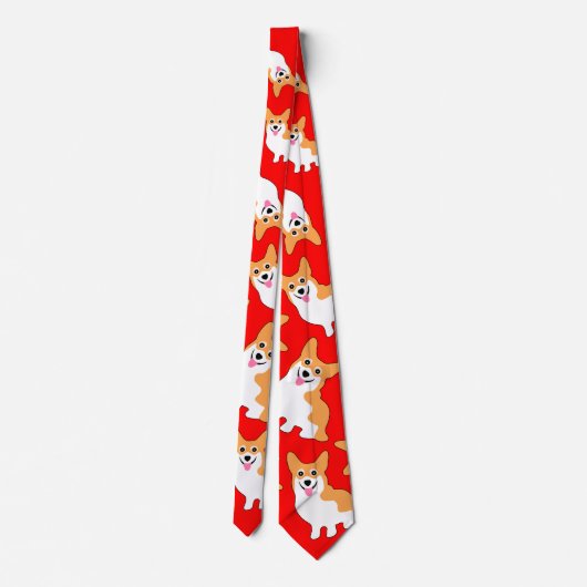 Pembroke Welsh Corgi Kerstmis Necktie Stropdas (Achterkant)