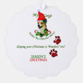 Pembroke Welsh Corgi Kerstmis Ornament Kaart (Achterkant)