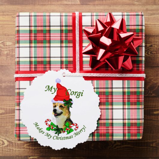 Pembroke Welsh Corgi Kerstmis Ornament Kaart (Insitu (Geschenk))